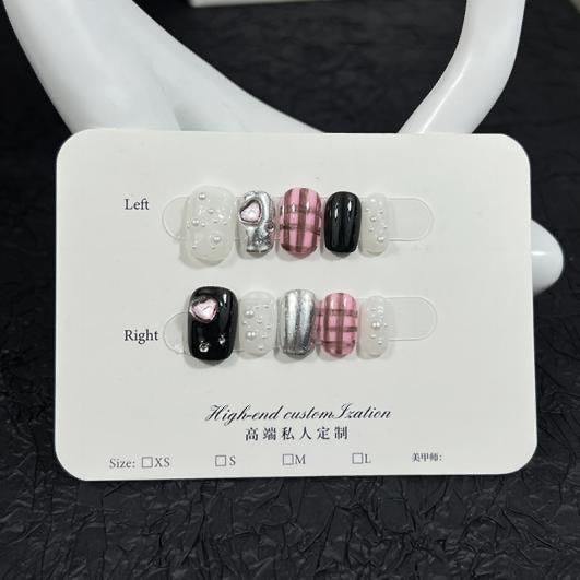 Chic Contrast Plaid - Le Nail NYC -