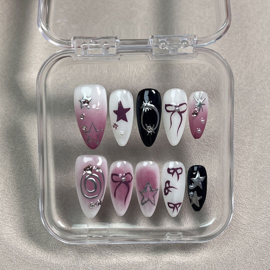 Maroon Stars - Le Nail NYC -