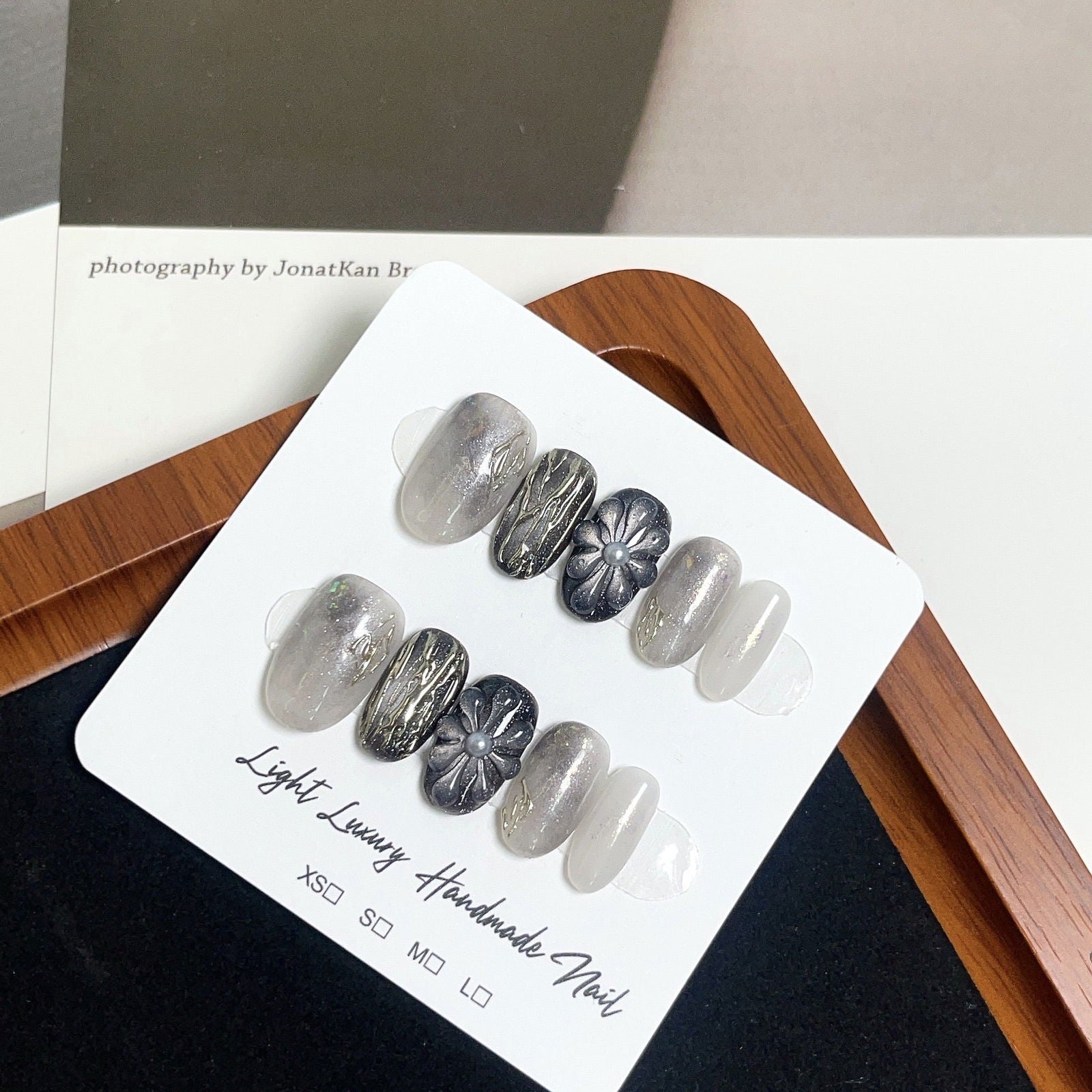 Monochrome Florals - Le Nail NYC -