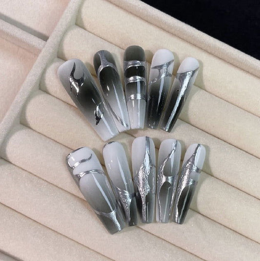 Smoky Silver Elegance - Le Nail NYC -
